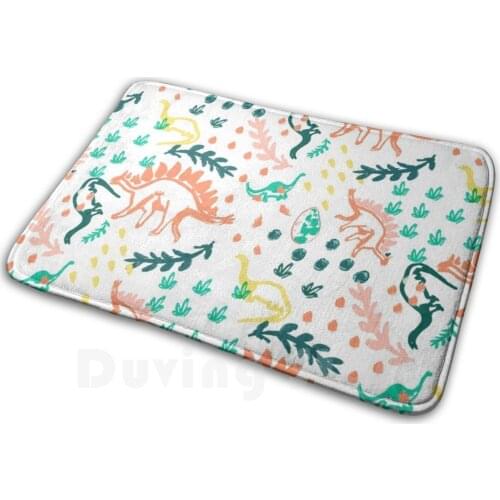 Dinosaurs Carpet Mat Rug Cushion Soft Non - Slip Dinosaur Pattern Pastel Colourful