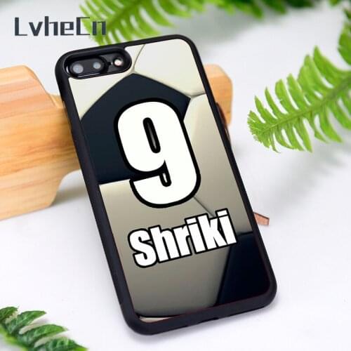 LvheCn Silicone Phone Case Cover for iPhone 6 6S 7 8 Plus X XS XR 11 12 Mini Pro Max Personalized Number Name Soccer FootBall