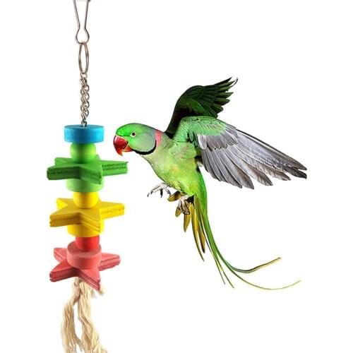 Lovely Star Blocks Rope Cage Hanging Ladder Pet Supplies Parrot Bird Chew Toy for Pet Products Bird Accessories equipment