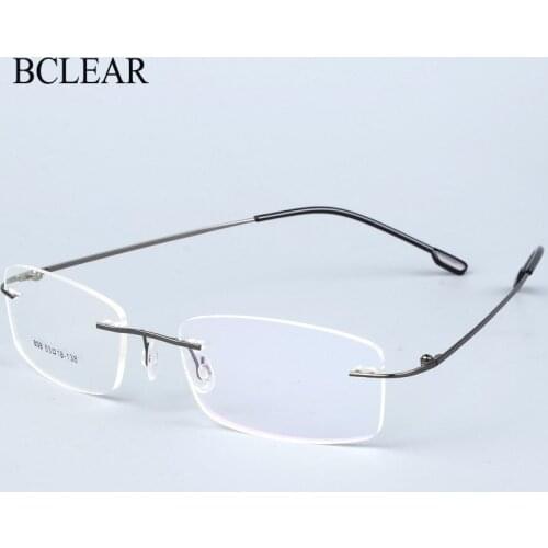 BCLEAR Titanium Alloy Rimless Glasses Frame Men Ultralight Prescription Myopia Optical Eyeglasses Male Frameless Eyewear 6 color