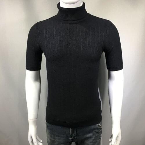 2021 European New Spring/Summer High Quality Mens Solid Color Basic Sweater Fashion Slim