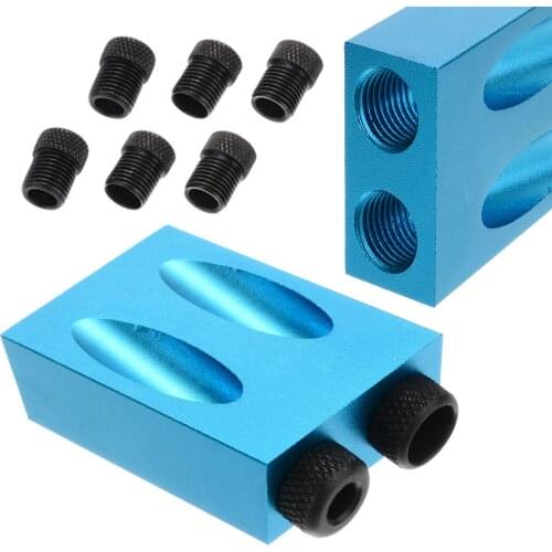 1 Set Pocket Hole Jig Kit 6/8/10mm Drill Guide Drive Adapter For Woodworking Jointing Angle Drilling Holes Guide Wood Tools