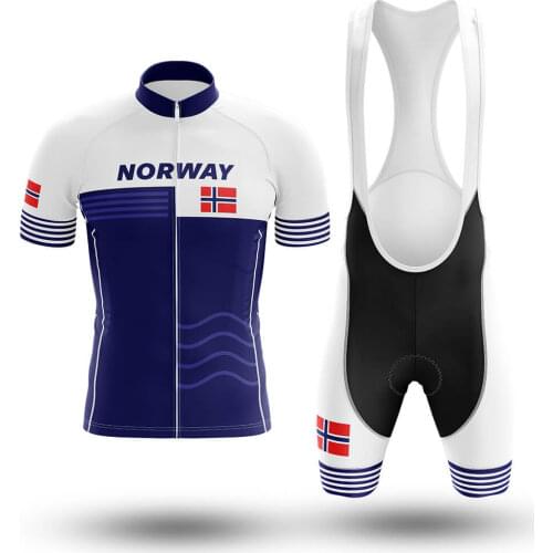 Norway blue Retro classic Cycling Set MTB Bicycle Wear Maillot Ropa Ciclismo Bike Uniform Cycling Jersey Set Cycling Clothing