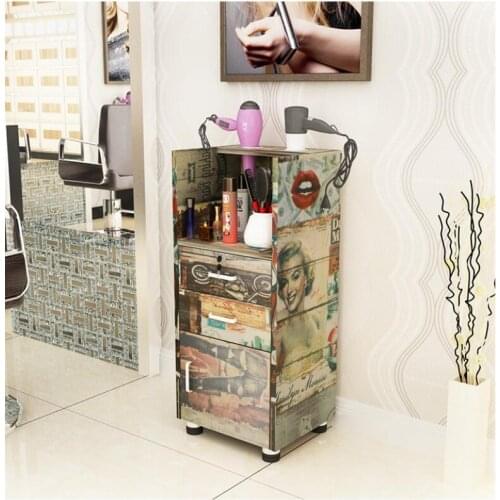 New hairdressers Salon tool cabinet tool car hairdressing product display cabinet hairdressing cart wooden cabinet