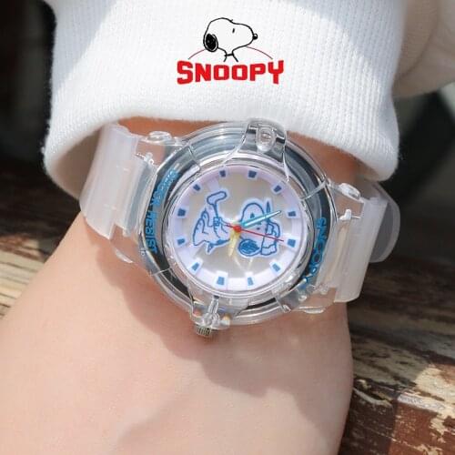 Genuine Snoopy childrens watch womens simple style waterproof transparent strap womens Watch