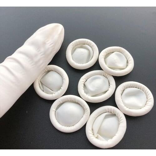 100Pcs Disposable Natural Rubber Finger Cot Non-toxic Anti Static Fingertip Protector Glove White Tattoo Accessories For Protect