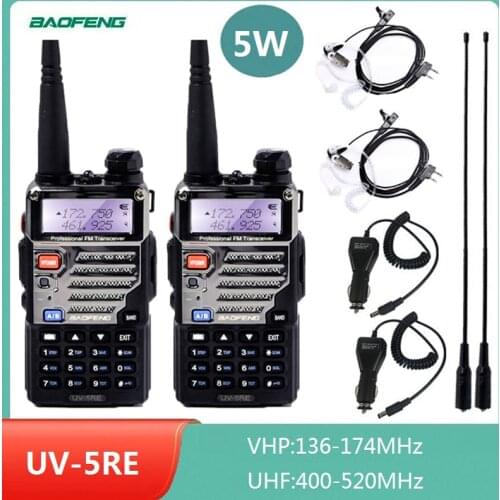 2pcs Baofeng UV-5RE Walkie Talkie Update UV-5R VHF UHF Two Way Radio Transceiver for Hunting Scanner CB Ham Radio Station