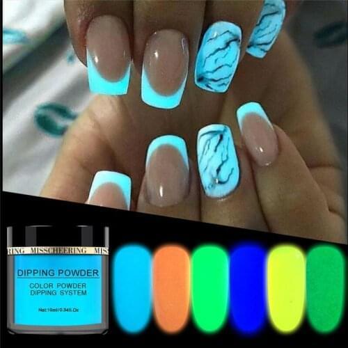 10ml Neon Phosphor Powder Nail Glitter Powder 10 Colors Dust Luminous Pigment Fluorescent Powder Nail Glitters Glow in the Dark