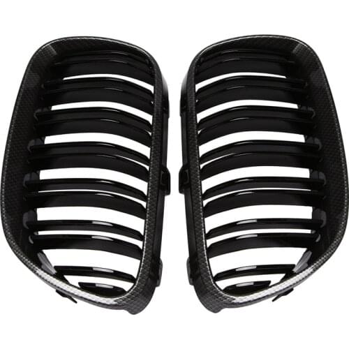 1 Pair Car Front Bumper Carbon Fiber Pattern Hood Kidney Sport Grilles for-BMW 3 Series E92 Coupe 2010-2014 51137254969