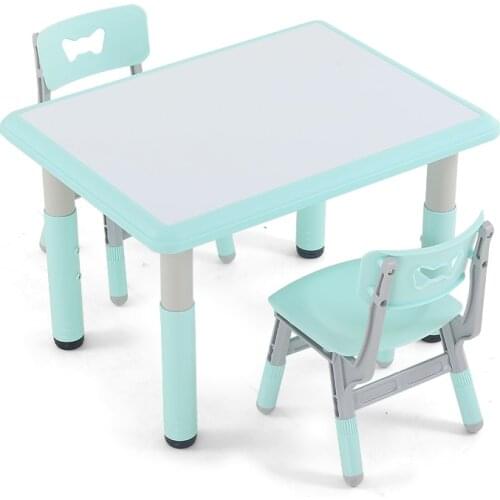 Kindergarten Desk And Chair Set Can Lift Childrens Desk Household Simple Baby Table Plastic Rectangle Toy Table