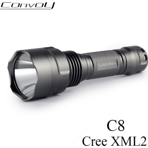 LED Flashlight Convoy C8 Cree XM-L2 7135*8 Powerful Linterna LED Torch Light Camp Fishing Lanterna 18650 Flash Light Work Light