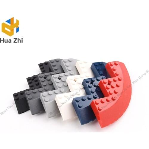 2PCS 58846 Brick Round Corner 10 x 10 with Slope 33° Edge, Axle Hole, Facet CutoutBuilding Blocks Parts MOC DIY Education