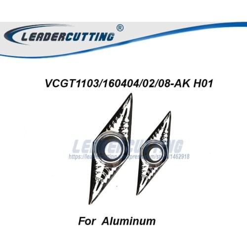 VCGT110304/110302/110308-AK H01*10pc Turning inserts for Aluminium&Copper