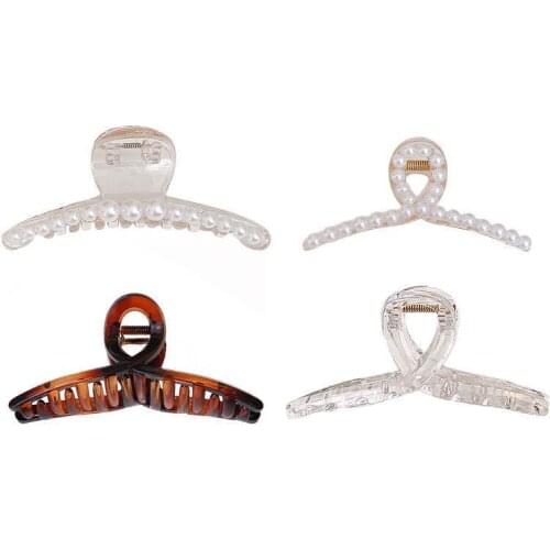 New Arrival Big Hair Claws Bathing Hair Clips Girls Imitation Pearl Hair Accessories for Women Hair Styling Tool Crab Headwear