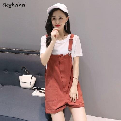 Rompers Women Solid Simple Hot Sale Plus Size Womens High Waist All Match Females Kawaii Playsuit Daily Summer Fashion Casual