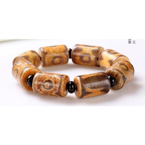 100% Natural brazil agate Tibet "Tianzhu" Beads Women Mens Gift Bracelets Nephrite fine Jewelry