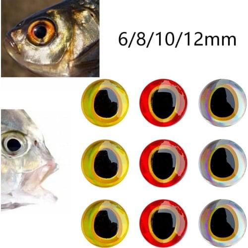 100pcs 3D-Holographic Fishing Eye Lifelike Fish Lures Baits Refraction Effect Attract Fish Pesca Iscas Fishing Tackle 6/8/10/12m