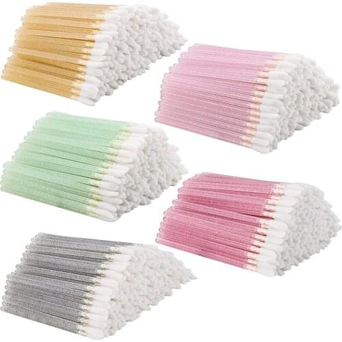 300pcs Disposable Eyebrow Brush Bamboo Handle Eyelash Brush Makeup Brush Eyelash Extension Mascara Wands Applicator