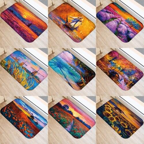 40x60cm Cute Diy Print Floor Mat Bathroom Ground Mat Slip Door Bath Pad Rug Living Room Carpet