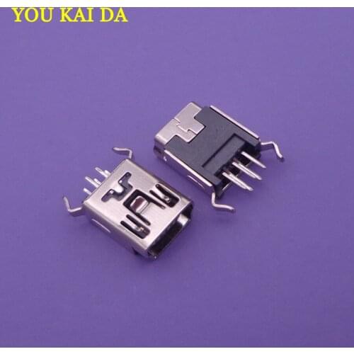 50pcs/lot Micro USB Charging Jack Socket, Mini USB Connector for Philips, 180 degree bend foot female data port