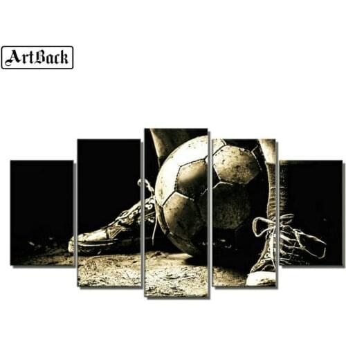 5d diamond painting football pattern full square drill diamond mosaic diy 3d diamond embroidery home decoration 5pcs