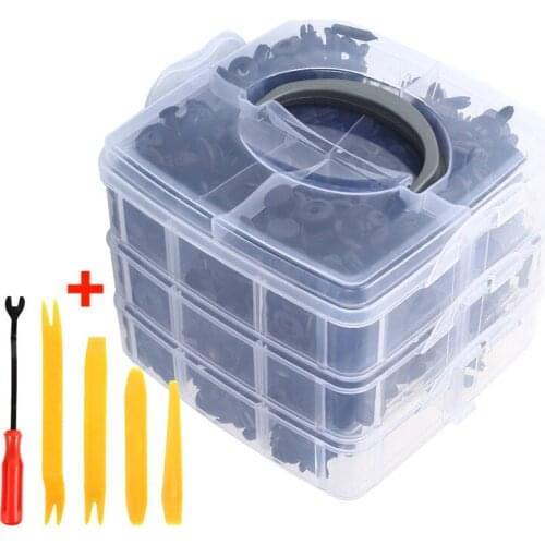 620PCS Car Fasteners with Hand Tool Door Trim Panel Auto Bumper Rivet Retainer Push Engine Cover Fender Fastener Clips Universal