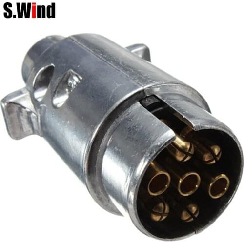 7 Pin Car Electrical Plug Sockets Round Male Metal Caravan Trailer Truck Ute Automotive Boat Parts