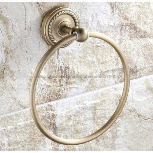 Antique Brass ring wall mount towel ring bathroom accessories bath towel holder bathroom hardware Nba273