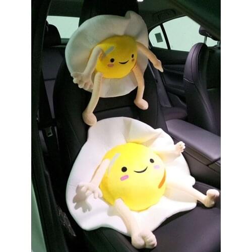 Car Headrest Cute Egg Neck Pillows Cushion Auto for Women Seatbelt Protect Lumbar Fashionable Head Rest Seat Car Goods Accessory