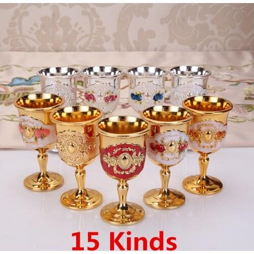 Goblet Wine Glass House White Walker Christmas Halloween Gift Classical Metal Wine Cup Handmade Small Copper Carving Pattern