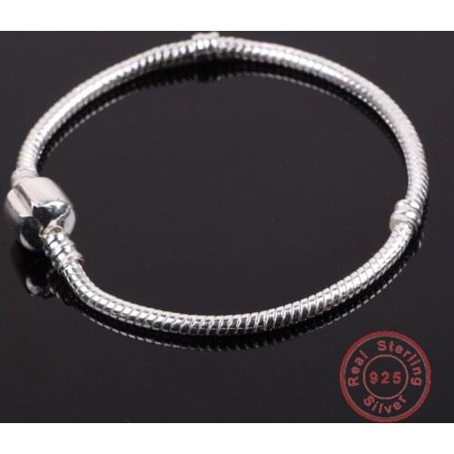 Fashion 925 Sterling Silver Snake Chain Bangle & Bracelet Luxury Jewelry 17-21CM Women