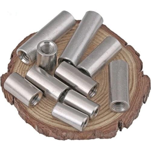 304 stainless steel M5-M16 extension and thick round joint nut Cylindrical screw rod joint nut