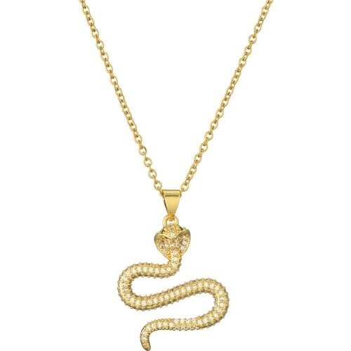 Mafisar Unique Design 3D Cobra Shape Pendant Necklace For Women Girl Gold Chain Snake Necklace Femme Bijoux Birthday Gift