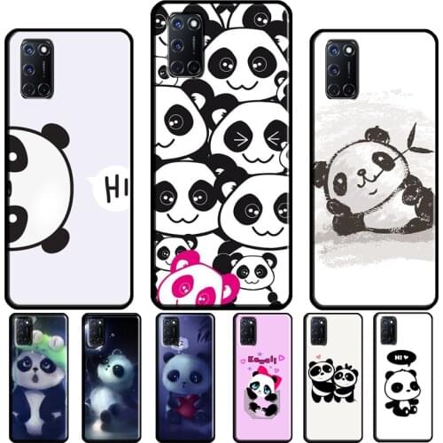 Cute Cartoon Panda For OPPO A5 A9 A31 A53 2020 A1K A3S A5S A15 A52 A72 A83 F5 F7 Reno 2Z 4 Pro Phone Cover