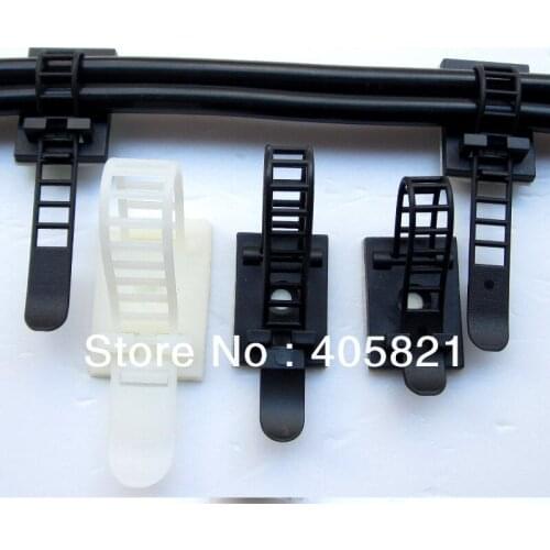 Belt length L64mm, Self-adhesive adjustable tie mounts, adhesive wire saddle 100PCS/Bag