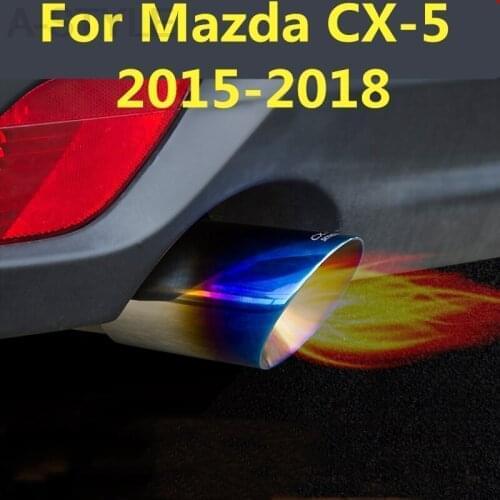 For Mazda CX-5 CX5 CX 5 2015-2018 Car Auto Exhaust Muffler Stainless Steel Pipe Chrome Modified Car Rear Tail Throat Accessories