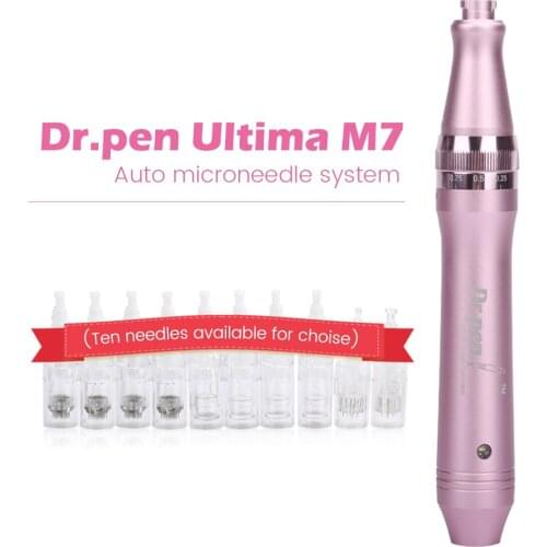Dr Pen Ultima M7 With 12 pcs Needles Professional Derma Pen Wired Mircroneedling Pen Tatoo Machine Mesotherapy Facial Tools