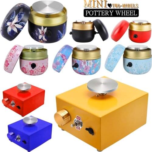 2-Type Electric Pottery Wheel Forming Machine With Tray & Sculpting Kit Ceramic Art Craft DIY Clay Tool Mini Pottery Turntable