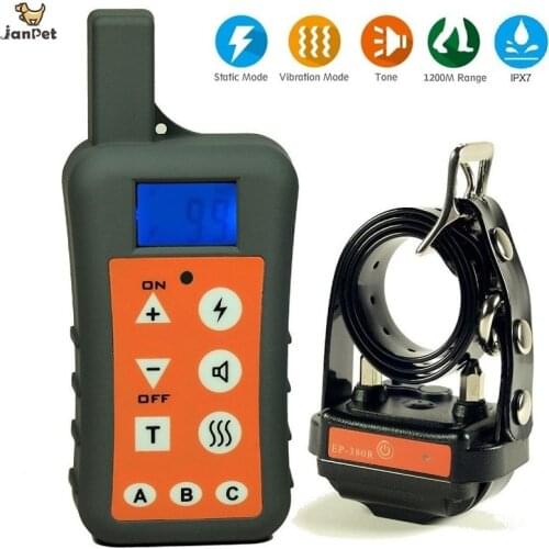 1200M Electric Dog Training Collar Waterproof Rechargeable Pet Dogs Collars Bark-stop Remote Control Dog Shock Collar