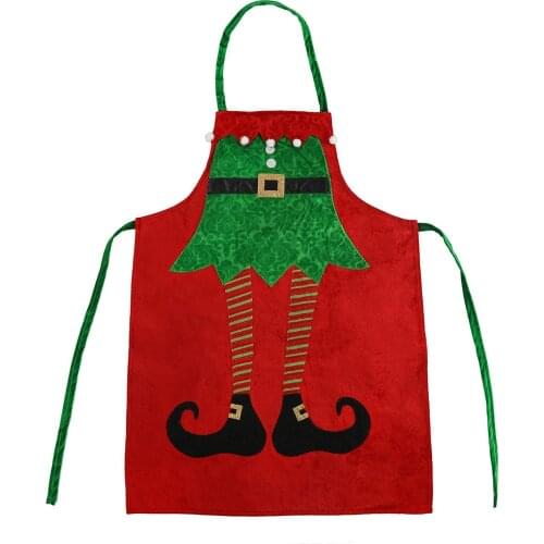 Christmas Apron Classic Elf Leg Design Xmas Holiday Costume Party Supplies Gifts for Girls Men Women Good for Cooking Gardening