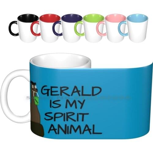 Gerald Is My Spirit Animal Ceramic Mugs Coffee Cups Milk Tea Mug Gerald Finding Gerald Funny Sea Lion Ocean Water Spirit Animal