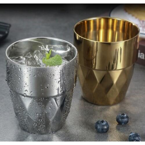 2-Piece 18/8 Stainless Steel Coffee Mug Cup, 11 Oz Double Walled Insulated Tumbler Drinkware - Silver/Gold