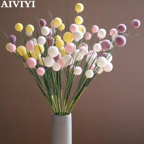 Korean artificial PE 5 head tufting flower ball home living room decoration fake flower wedding scene layout decoration