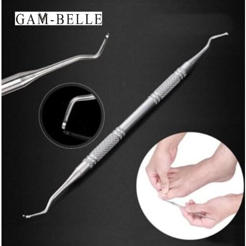 GAM-BELLE Nail Art Cuticle Nipper Double Ended Sided Hook Nail Care Hook File Clean Pedicure Nail Correction Tool Manicure Tools
