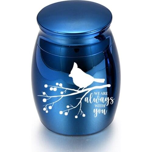 Small Commemorative Cremation Urn, Fashionable Bird And Branch, Ashes Memorial To Commemorate The Death Of a Loved One/Pet