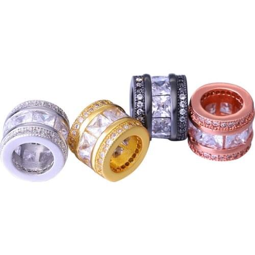 JUYA 8*10 mm Copper Loose Beads For Jewelry Making Cubic Zirconia Mosaic Lucky Beads Charms DIY Handmade Jewelry Accessories