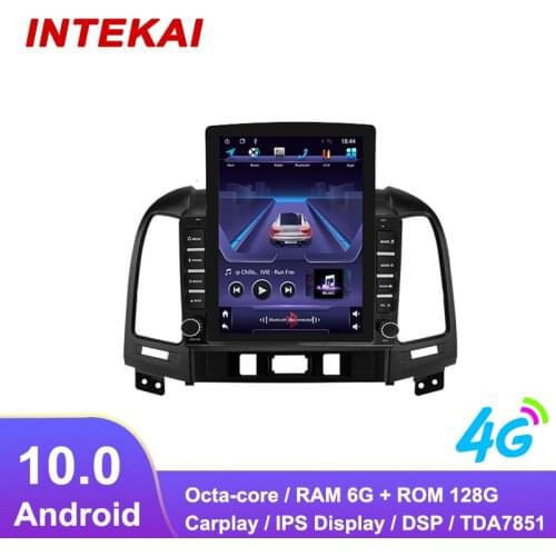 9.7" Vertical Style Tesla Screen Android 10.0 Car Radio GPS Navigation multimedia player for HYUNDAI SANTA FE 2005 2012