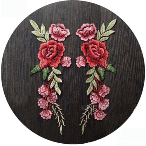 New Brand RosesFlowers Embroidery Sew On Patches Sewn Butterfly Applique Sew Badge Craft Embroidered DIY For Clothes Trousers