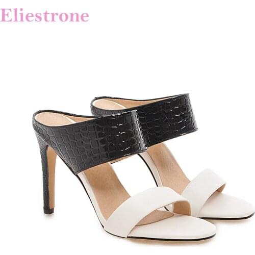 Brand New Hot Sweet White Black Women Nude Sandals High Stiletto Heels Lady Slingback Shoes HC163 Plus Big Size 10 43 45 48