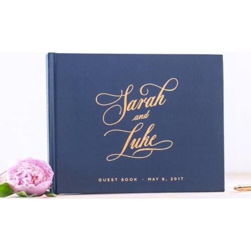 Personalized wedding planner sign in Guest Book, navy blue wedding keepsake journals instant photo albums guestbook photobooth